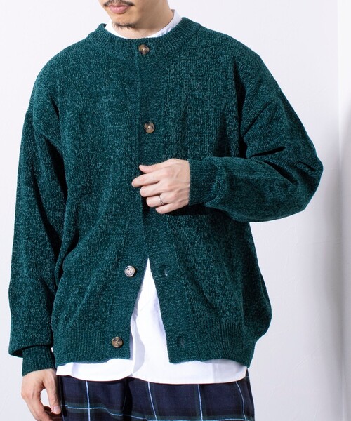 GLOSTER（グロスター）の「【限定展開】【GLOSTER/グロスター】モールクルーネックカーディガン（カーディガン/ボレロ・メンズ・グリーン/ブラウン/スミクロ/アイボリー・L/XL/M）」の4枚目の写真