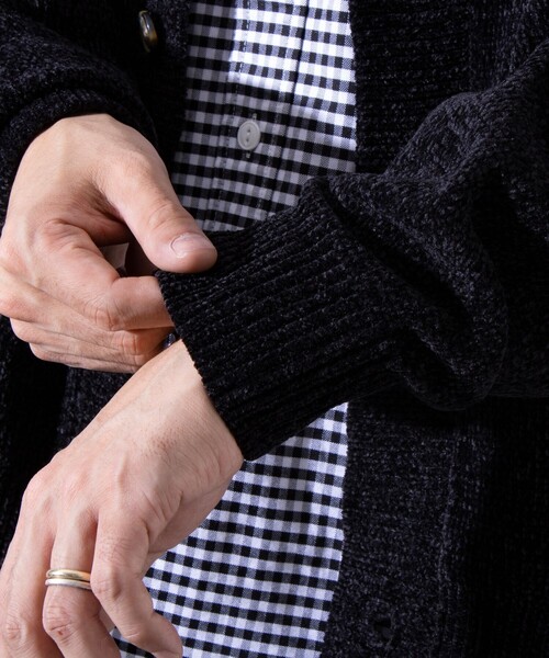 GLOSTER（グロスター）の「【限定展開】【GLOSTER/グロスター】モールクルーネックカーディガン（カーディガン/ボレロ・メンズ・グリーン/ブラウン/スミクロ/アイボリー・L/XL/M）」の6枚目の写真