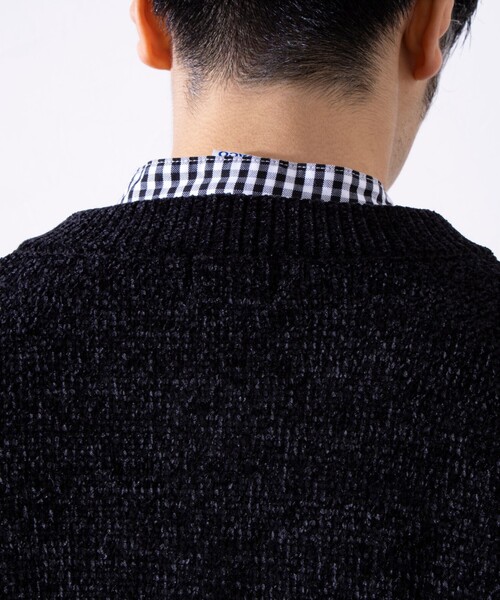 GLOSTER（グロスター）の「【限定展開】【GLOSTER/グロスター】モールクルーネックカーディガン（カーディガン/ボレロ・メンズ・グリーン/ブラウン/スミクロ/アイボリー・L/XL/M）」の7枚目の写真