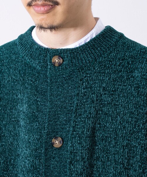 GLOSTER（グロスター）の「【限定展開】【GLOSTER/グロスター】モールクルーネックカーディガン（カーディガン/ボレロ・メンズ・グリーン/ブラウン/スミクロ/アイボリー・L/XL/M）」の15枚目の写真