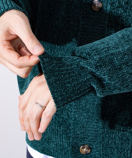 GLOSTER（グロスター）の「【限定展開】【GLOSTER/グロスター】モールクルーネックカーディガン（カーディガン/ボレロ・メンズ・グリーン/ブラウン/スミクロ/アイボリー・L/XL/M）」の16枚目の写真