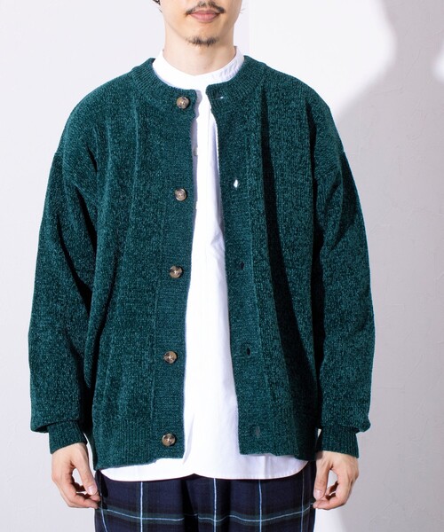 GLOSTER（グロスター）の「【限定展開】【GLOSTER/グロスター】モールクルーネックカーディガン（カーディガン/ボレロ・メンズ・グリーン/ブラウン/スミクロ/アイボリー・L/XL/M）」の19枚目の写真