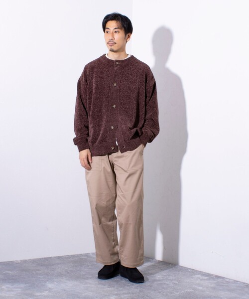 GLOSTER（グロスター）の「【限定展開】【GLOSTER/グロスター】モールクルーネックカーディガン（カーディガン/ボレロ・メンズ・グリーン/ブラウン/スミクロ/アイボリー・L/XL/M）」の20枚目の写真