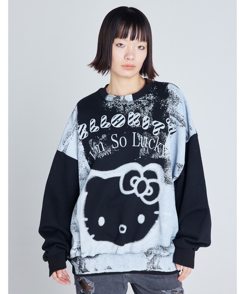ハローキティコラボ（ハローキティコラボ）の「HELLO KITTY x little sunny bite sweat top（Tシャツ/カットソー・レディース・ホワイト/ブラック・SMALL/MEDIUM）」の2枚目の写真