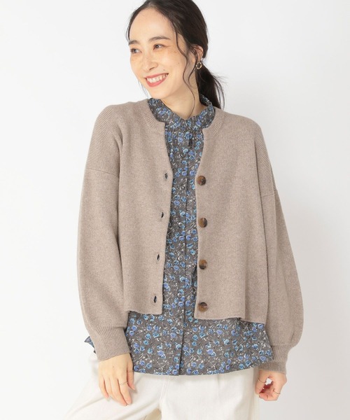 studio CLIP（スタディオクリップ）の「【3シーズンシリーズ】5ゲージスリットネックカーディガン（カーディガン/ボレロ・レディース・パープル/モカ/ネイビー/ライトグレー・FREE）」の11枚目の写真