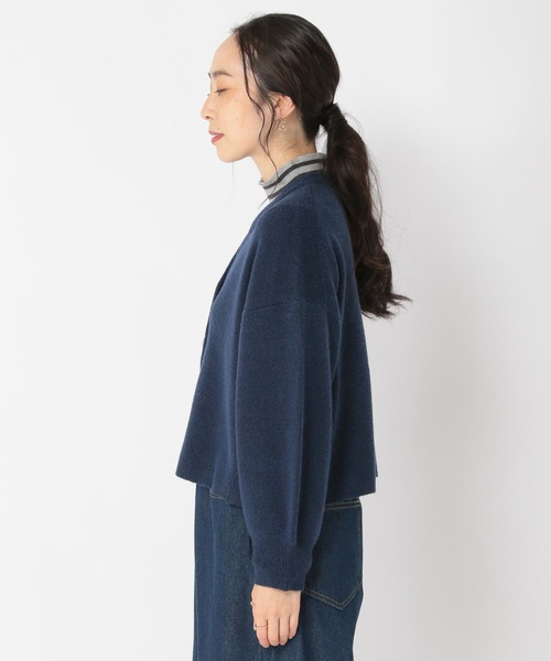 studio CLIP（スタディオクリップ）の「【3シーズンシリーズ】5ゲージスリットネックカーディガン（カーディガン/ボレロ・レディース・パープル/モカ/ネイビー/ライトグレー・FREE）」の18枚目の写真