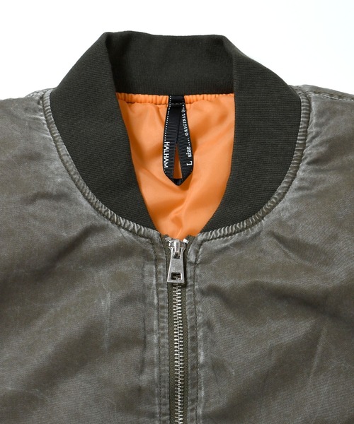 Ritzy(リッツィー)の「Vintage-like heavy nylon twill MA-1 blouson/ヴィンテージライク ヘビーナイロンツイル MA-1 ブルゾン(MA-1・メンズ・カーキ/ブラック/グリーン系その他/ブラック系その他・XL/L/M)」の10枚目の写真