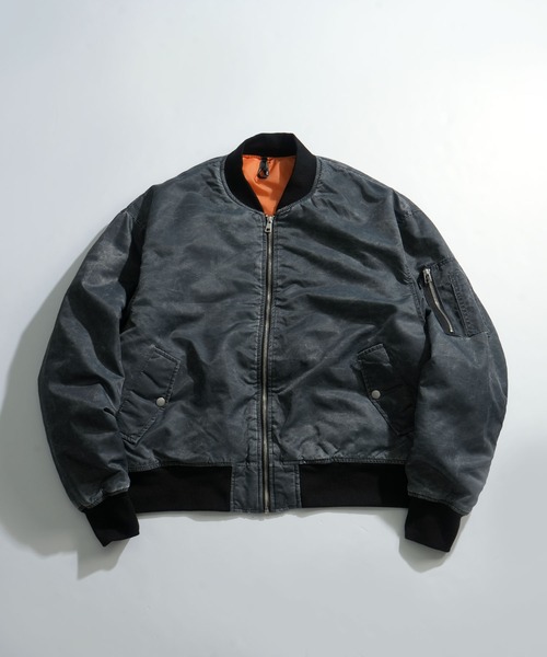 Ritzy(リッツィー)の「Vintage-like heavy nylon twill MA-1 blouson/ヴィンテージライク ヘビーナイロンツイル MA-1 ブルゾン(MA-1・メンズ・カーキ/ブラック/グリーン系その他/ブラック系その他・XL/L/M)」の6枚目の写真
