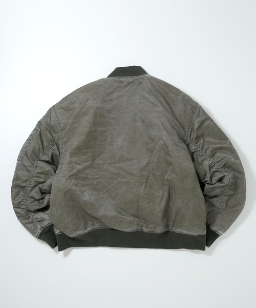 Ritzy(リッツィー)の「Vintage-like heavy nylon twill MA-1 blouson/ヴィンテージライク ヘビーナイロンツイル MA-1 ブルゾン(MA-1・メンズ・カーキ/ブラック/グリーン系その他/ブラック系その他・XL/L/M)」の9枚目の写真