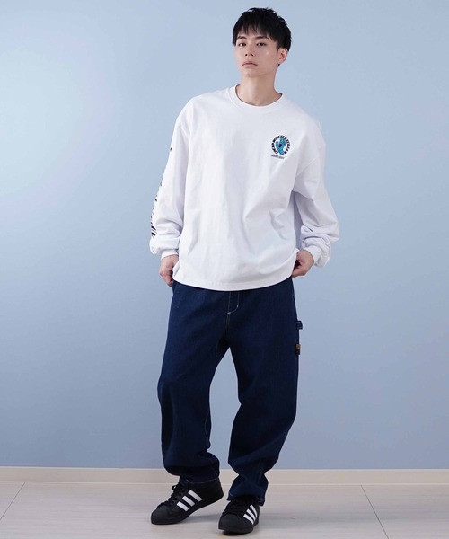 ELEMENT（エレメント）の「ELEMENT/エレメント ロンパン ワイドシルエット ワンポイント BF021-701（その他パンツ・メンズ・スミクロ/ライトインディゴブルー/インディゴブルー・L/M/XL）」の13枚目の写真