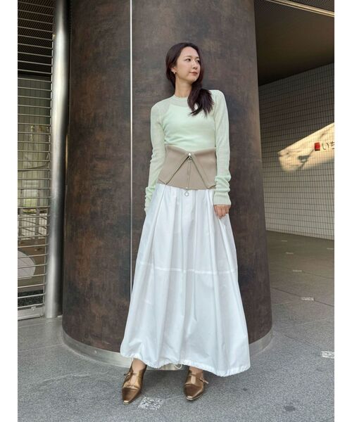 OUNNOUN（オウンノウン）の「【OUNNOUN】フロントジップニットロングビスチェ（ニット/セーター・レディース・ベージュ/ブラック・FREE）」の7枚目の写真