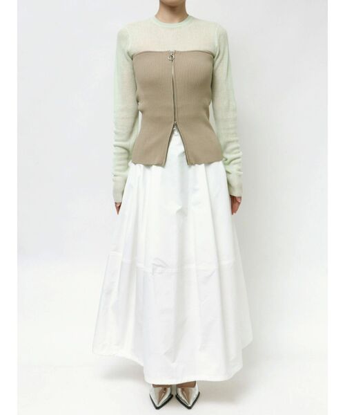 OUNNOUN（オウンノウン）の「【OUNNOUN】フロントジップニットロングビスチェ（ニット/セーター・レディース・ベージュ/ブラック・FREE）」の18枚目の写真