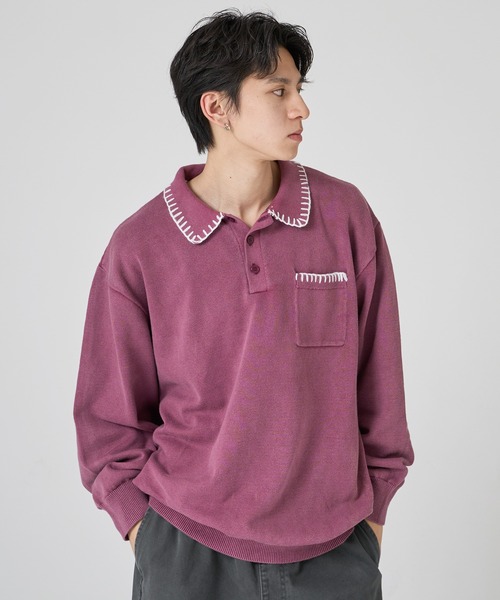 旧タグ　malo ヴィンテージ　カシミヤ　シルク　ニットポロシャツ　ナス紺 旧タグ malo ヴィンテージ カシミヤ シルク ニットポロシャツ ナス紺