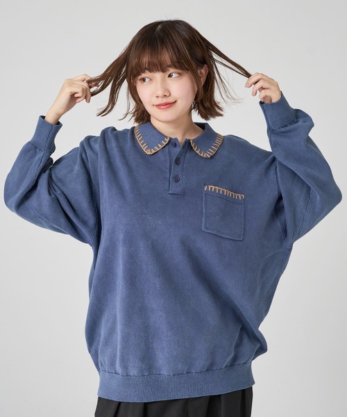 セール】VINTAGE LIKE STITCH KNIT POLO/ヴィンテージライクステッチ 