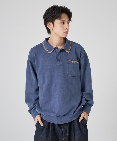 Vintage ヴィンテージ 1990's 4PLY シルクニット長袖ポロシャツ 1211513.jpg