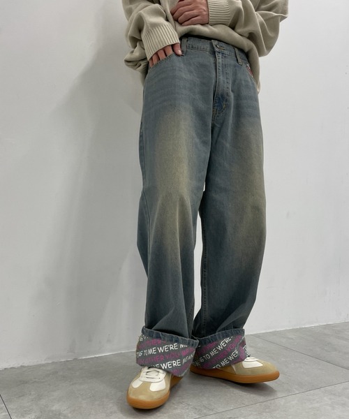 WEGO(ウィゴー)の「WEGO/ロールアップグラフィックデニムパンツ(デニムパンツ・メンズ・ブラック系3/コバルトブルー・LARGE)」の9枚目の写真