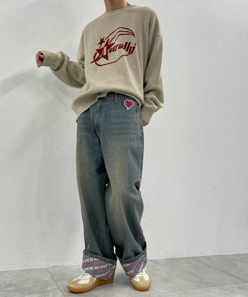 WEGO(ウィゴー)の「WEGO/ロールアップグラフィックデニムパンツ(デニムパンツ・メンズ・ブラック系3/コバルトブルー・LARGE)」の11枚目の写真
