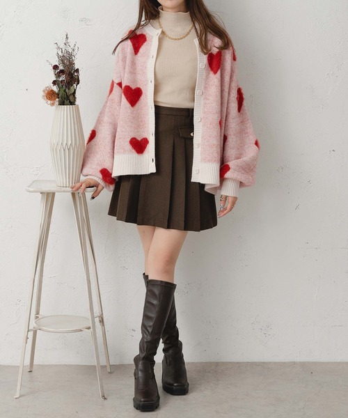 Ambre Neige（アンブルネージュ）の「heart knit cardigan / ハートニットカーディガン（カーディガン/ボレロ・レディース・レッド系その他/グレー系その他/ピンク系その他・FREE）」の11枚目の写真