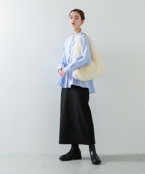 SENSE OF PLACE by URBAN RESEARCH（センスオブプレイスバイアーバンリサーチ）の「バンドカラーウエストタックシャツ（シャツ/ブラウス・レディース・アイボリー/チャコールグレー/ブルー・ONE）」の22枚目の写真