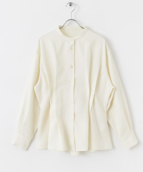 SENSE OF PLACE by URBAN RESEARCH（センスオブプレイスバイアーバンリサーチ）の「バンドカラーウエストタックシャツ（シャツ/ブラウス・レディース・アイボリー/チャコールグレー/ブルー・ONE）」の17枚目の写真