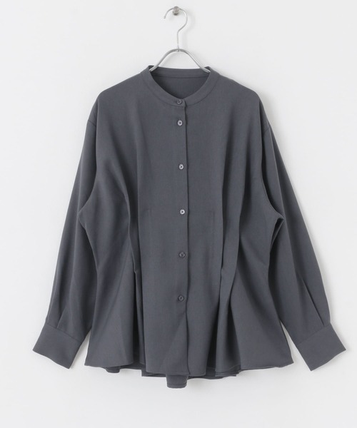 SENSE OF PLACE by URBAN RESEARCH（センスオブプレイスバイアーバンリサーチ）の「バンドカラーウエストタックシャツ（シャツ/ブラウス・レディース・アイボリー/チャコールグレー/ブルー・ONE）」の16枚目の写真