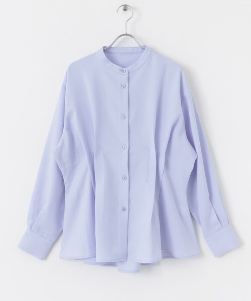 SENSE OF PLACE by URBAN RESEARCH（センスオブプレイスバイアーバンリサーチ）の「バンドカラーウエストタックシャツ（シャツ/ブラウス・レディース・アイボリー/チャコールグレー/ブルー・ONE）」の15枚目の写真