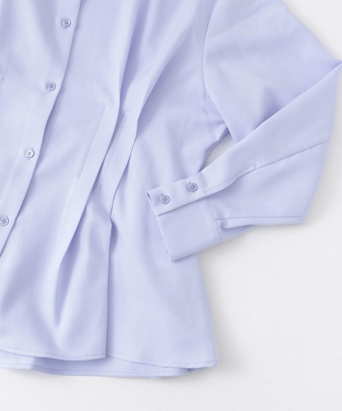 SENSE OF PLACE by URBAN RESEARCH（センスオブプレイスバイアーバンリサーチ）の「バンドカラーウエストタックシャツ（シャツ/ブラウス・レディース・アイボリー/チャコールグレー/ブルー・ONE）」の14枚目の写真