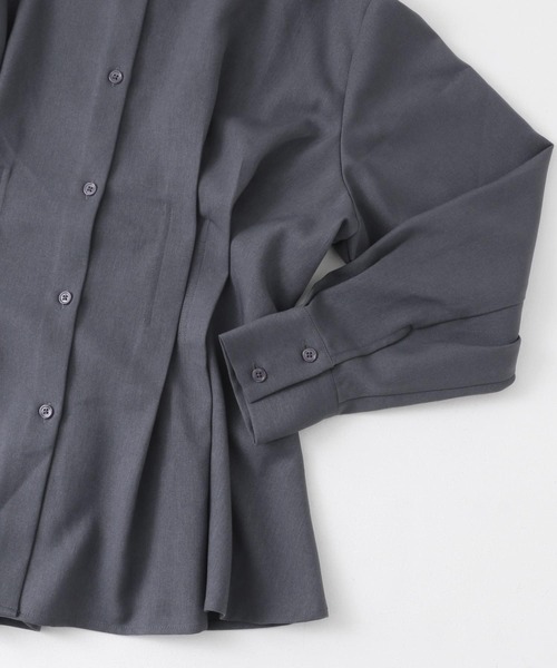 SENSE OF PLACE by URBAN RESEARCH（センスオブプレイスバイアーバンリサーチ）の「バンドカラーウエストタックシャツ（シャツ/ブラウス・レディース・アイボリー/チャコールグレー/ブルー・ONE）」の10枚目の写真