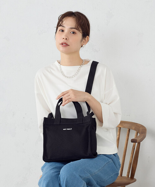 MONO　COMME CA（モノコムサ）の「キャンバスミニトート（トートバッグ・レディース・グレー/ブラック/ホワイト・FREE）」の13枚目の写真