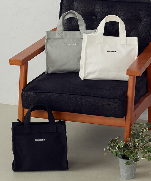 MONO　COMME CA（モノコムサ）の「キャンバスミニトート（トートバッグ・レディース・グレー/ブラック/ホワイト・FREE）」の22枚目の写真