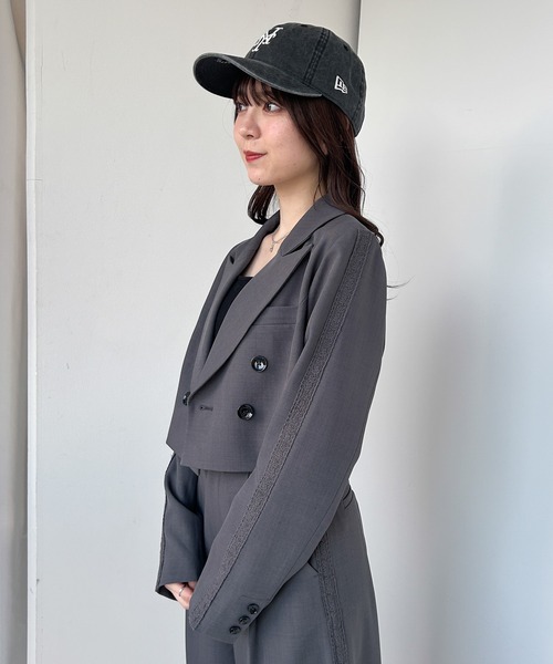 Heather（ヘザー）の「ラインレースショートジャケット　302732（テーラードジャケット・レディース・ベージュ/グレー・FREE）」の13枚目の写真