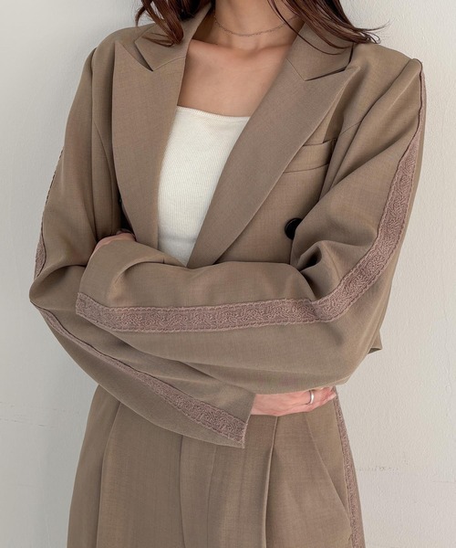 Heather（ヘザー）の「ラインレースショートジャケット　302732（テーラードジャケット・レディース・ベージュ/グレー・FREE）」の19枚目の写真