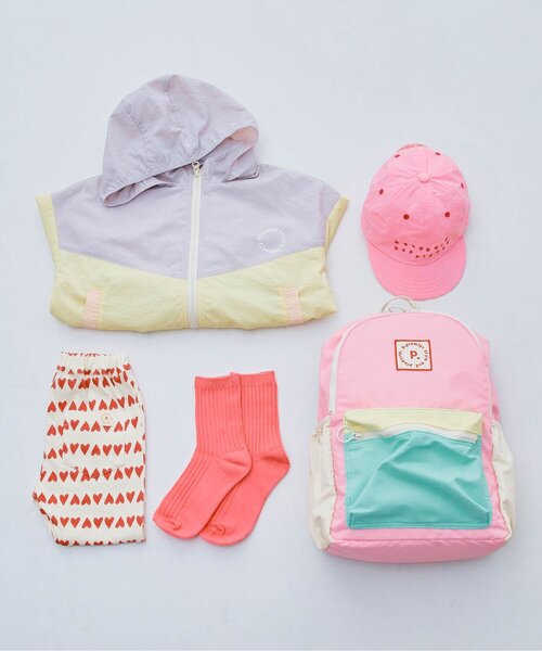 マルチカラー フード付きウィンドブレーカー ジュニア対応】フードがしまえるマルチカラーウィンドブレーカー