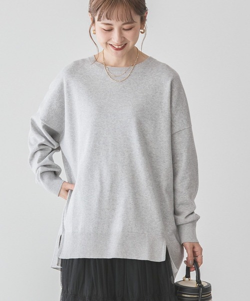 セール】前振りロングニットプルオーバー（ニット/セーター