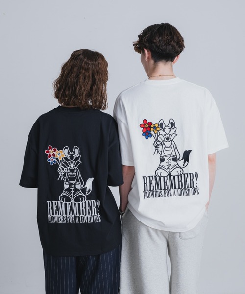 セール】花束ウルフTシャツ（Tシャツ/カットソー）｜Remember.（リ