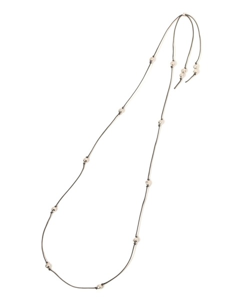 niko and...（ニコアンド）の「ボールコードロングネックレス（ネックレス・レディース・ベージュ/ブラック・0）」の6枚目の写真