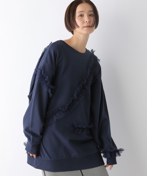 LEPSIM（レプシィム）の「チュール裏毛チュニック　290282（チュニック・レディース・ブラック/ネイビー・FREE）」の11枚目の写真