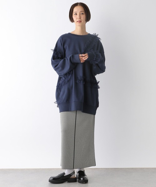 LEPSIM（レプシィム）の「チュール裏毛チュニック　290282（チュニック・レディース・ブラック/ネイビー・FREE）」の12枚目の写真