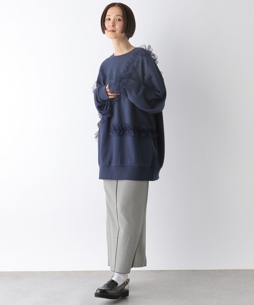 LEPSIM（レプシィム）の「チュール裏毛チュニック　290282（チュニック・レディース・ブラック/ネイビー・FREE）」の13枚目の写真