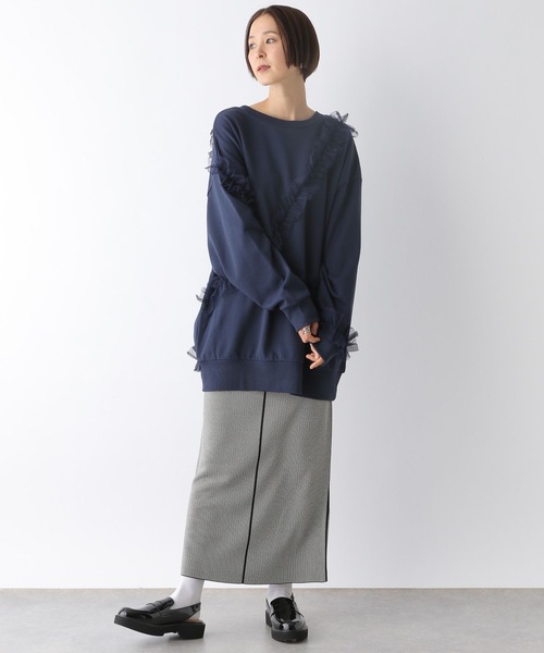 LEPSIM（レプシィム）の「チュール裏毛チュニック　290282（チュニック・レディース・ブラック/ネイビー・FREE）」の14枚目の写真