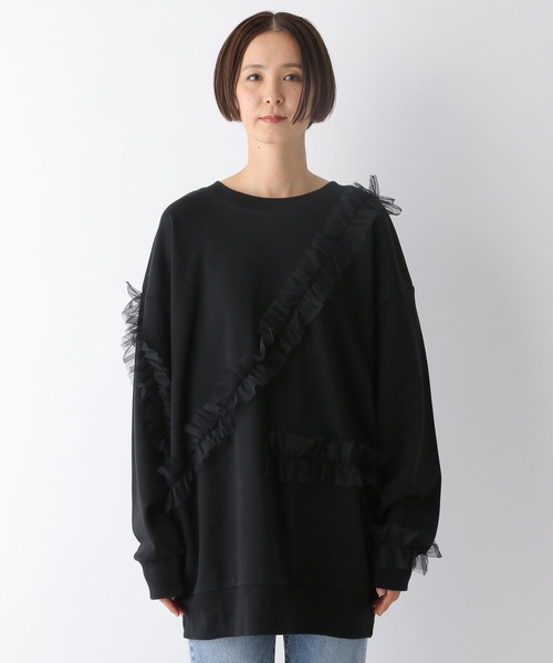 LEPSIM（レプシィム）の「チュール裏毛チュニック　290282（チュニック・レディース・ブラック/ネイビー・FREE）」の15枚目の写真