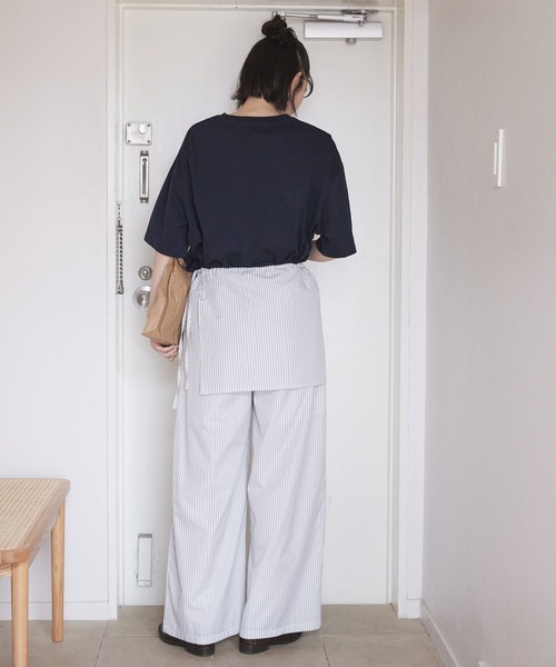Unblend】フラップ付き レイヤード ワイド イージーパンツ Unblend