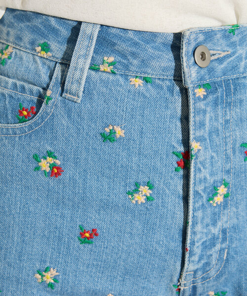 HELLO.SANFRANCISCO】フラワー刺繍デニム（デニムパンツ）｜HELLO