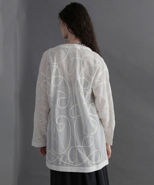 ROSE BUD（ローズバッド）の「コードエンブロイダリーカーディガン（カーディガン/ボレロ・レディース・ホワイト/ブラック・ONE SIZE）」の15枚目の写真