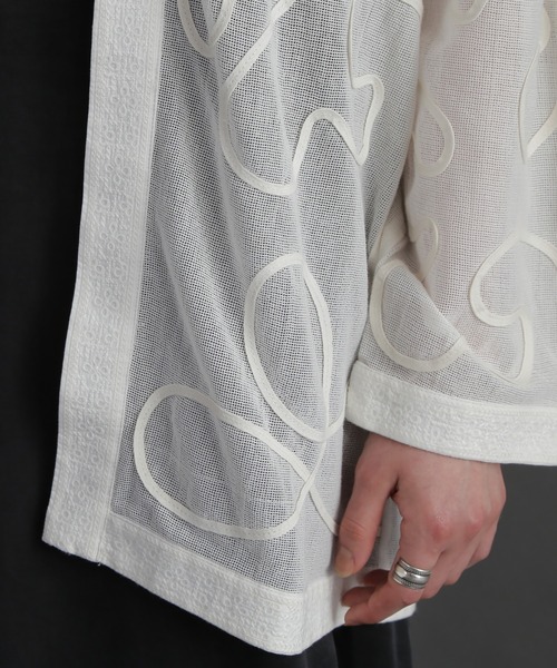 ROSE BUD（ローズバッド）の「コードエンブロイダリーカーディガン（カーディガン/ボレロ・レディース・ホワイト/ブラック・ONE SIZE）」の18枚目の写真