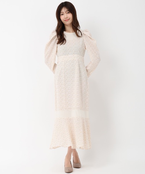 MISCH MASCH(ミッシュマッシュ)の「シアー切替小花柄マーメイドワンピース(ワンピース・レディース・ブラック/アイボリー・S/M)」の10枚目の写真