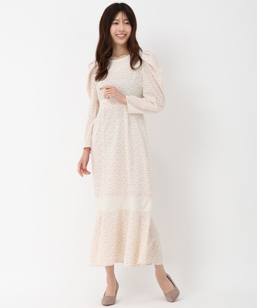 MISCH MASCH(ミッシュマッシュ)の「シアー切替小花柄マーメイドワンピース(ワンピース・レディース・ブラック/アイボリー・S/M)」の12枚目の写真