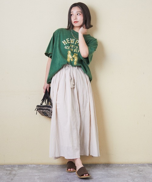 新品♡ モリス＆コー生地使用♡ ローン アービュタス ベージュ ギャザースカート KOBE LETTUCE ギャザー yuiさんコラボ バイアス切替えギャザー