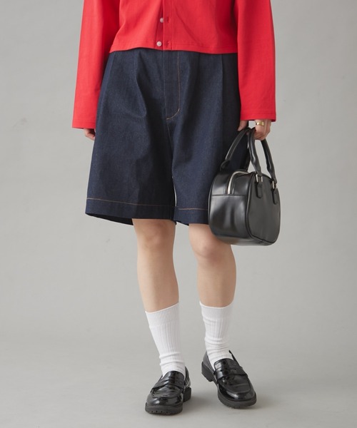 GEVACO（ゲバコ）の「【GEVACO】10ozデニムハーフタックパンツ（デニムパンツ・レディース・ホワイト/インディゴブルー/ネイビー・LARGE/MEDIUM/SMALL）」の15枚目の写真