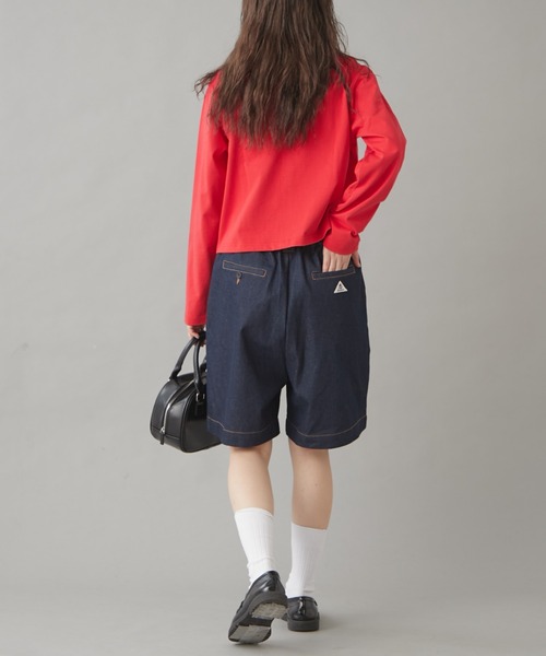 GEVACO（ゲバコ）の「【GEVACO】10ozデニムハーフタックパンツ（デニムパンツ・レディース・ホワイト/インディゴブルー/ネイビー・LARGE/MEDIUM/SMALL）」の5枚目の写真